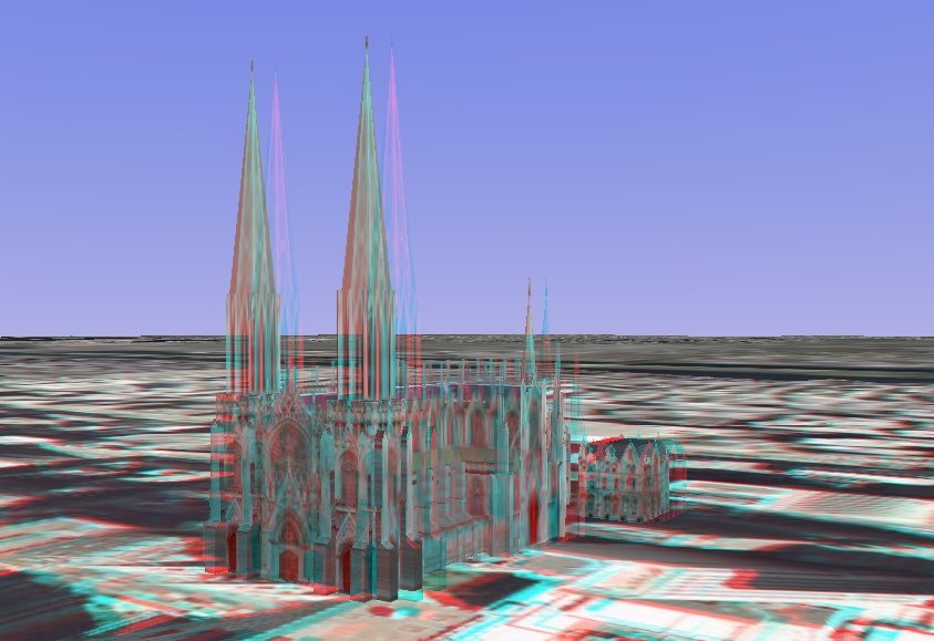 3D - anaglyph - St. Patrick's Cathedral - New York